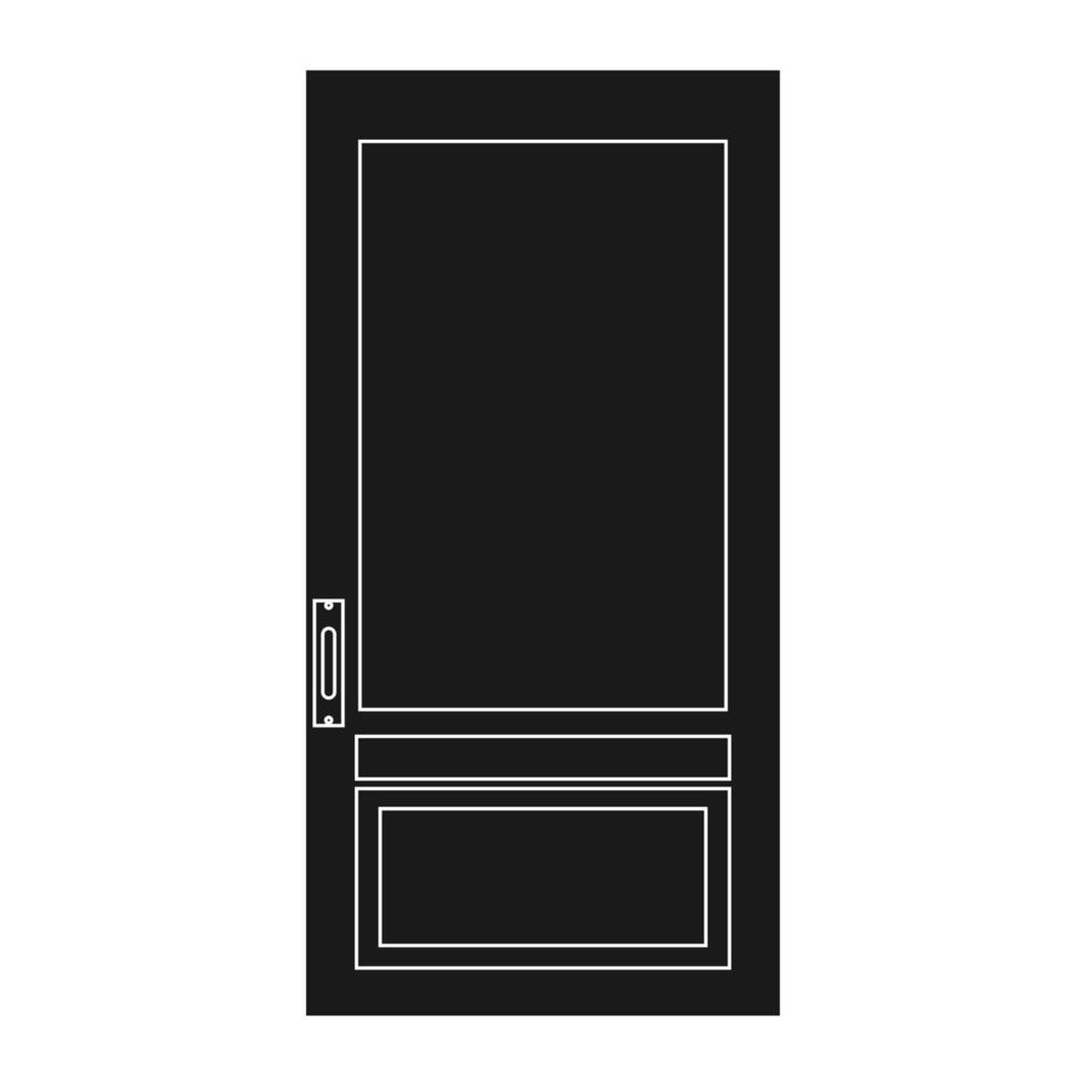 contour de la maison d'illustration vectorielle d'entrée de porte. porte intérieur sortie isolé blanc et avant architecture chambre ligne mince vecteur