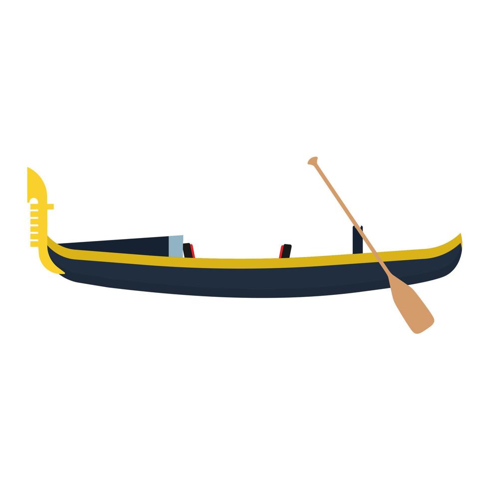 gondole bateau italie venise vecteur icône design. tourisme aviron transport romantique. Carnaval de taxi de bateau de dessin animé avec pagaie