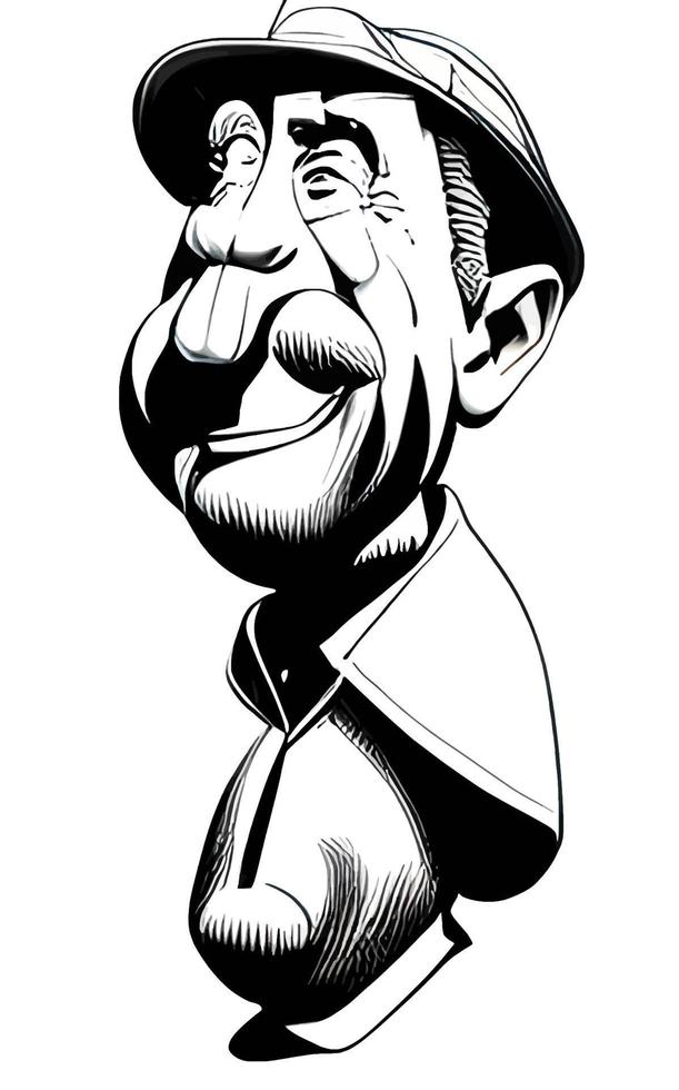 vieil homme caricature comique portrait vol. 1 vecteur
