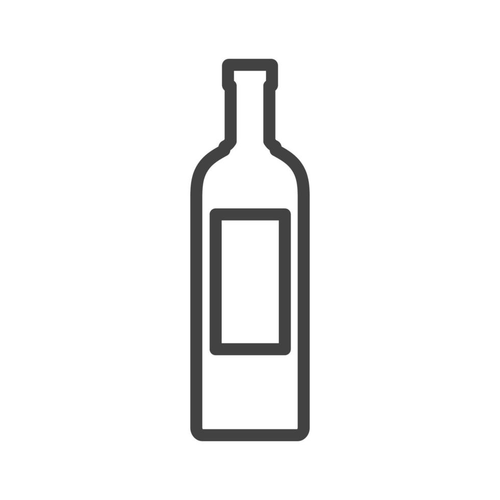 icône d'illustration vectorielle de bouteille verre boisson. symbole de boisson de récipient en plastique liquide et objet d'étiquette de barre d'alcool. signe graphique alimentaire soda ou bière blanc isolé. Aperçu de la silhouette du produit pub vierge vecteur