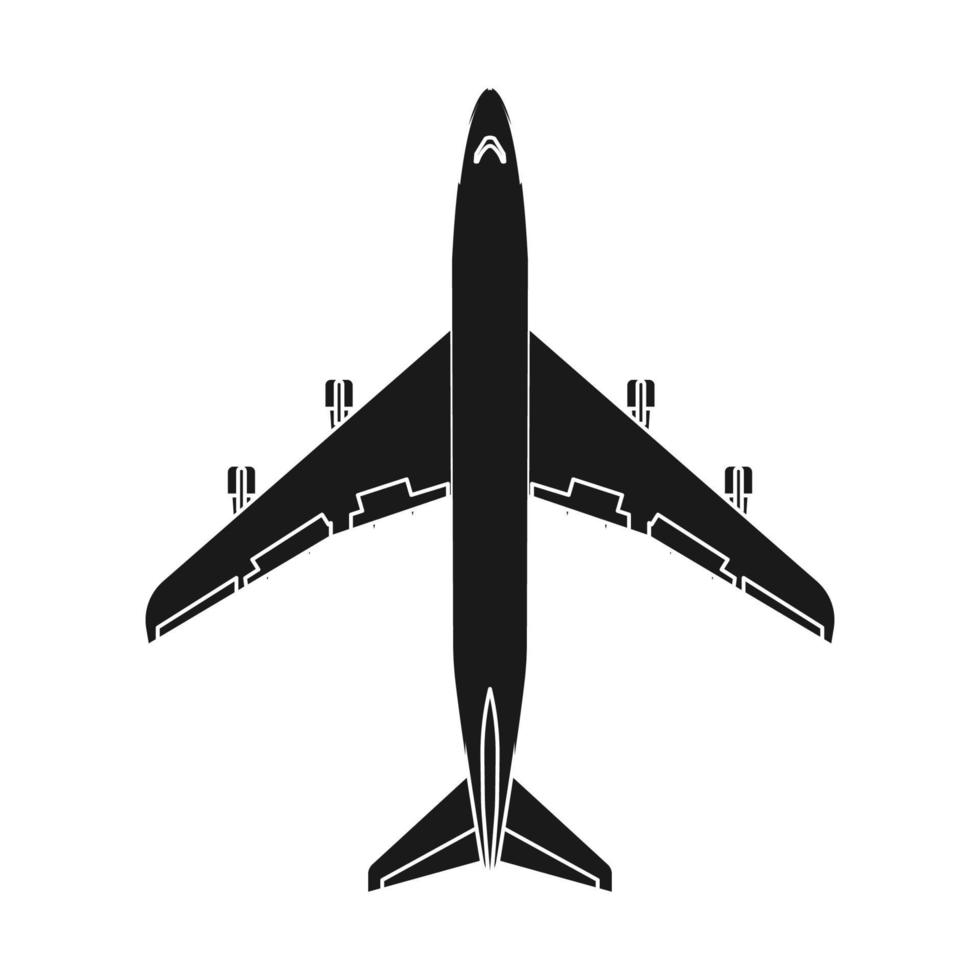 avion voyage vecteur icône illustration transport solide noir. symbole de l'avion et vol avion transport blanc isolé