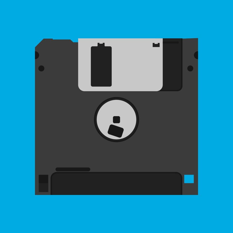 disquette disquette disquette noir vintage périphérique de sauvegarde icône vectorielle obsolète. données carrées magnétiques de lecteur de mémoire d'ordinateur vecteur