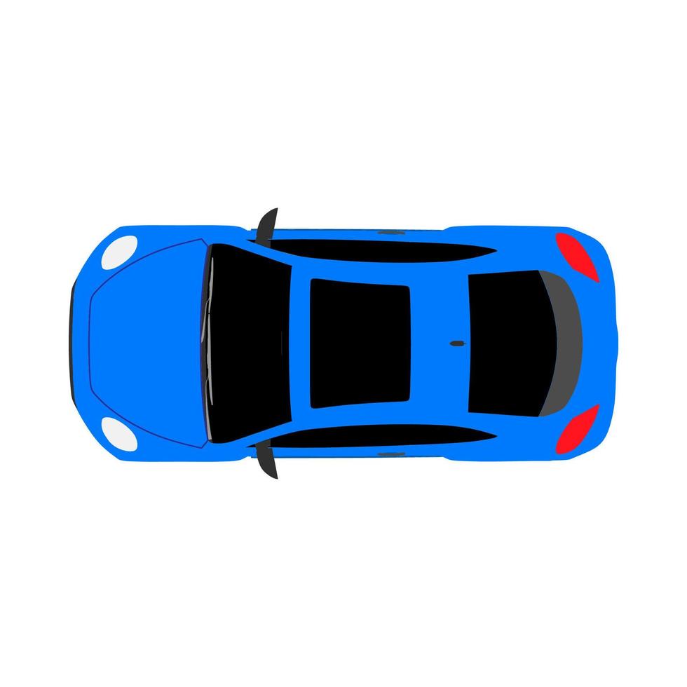 vue de dessus de voiture isolée sur l'icône de vecteur plat automobile blanc