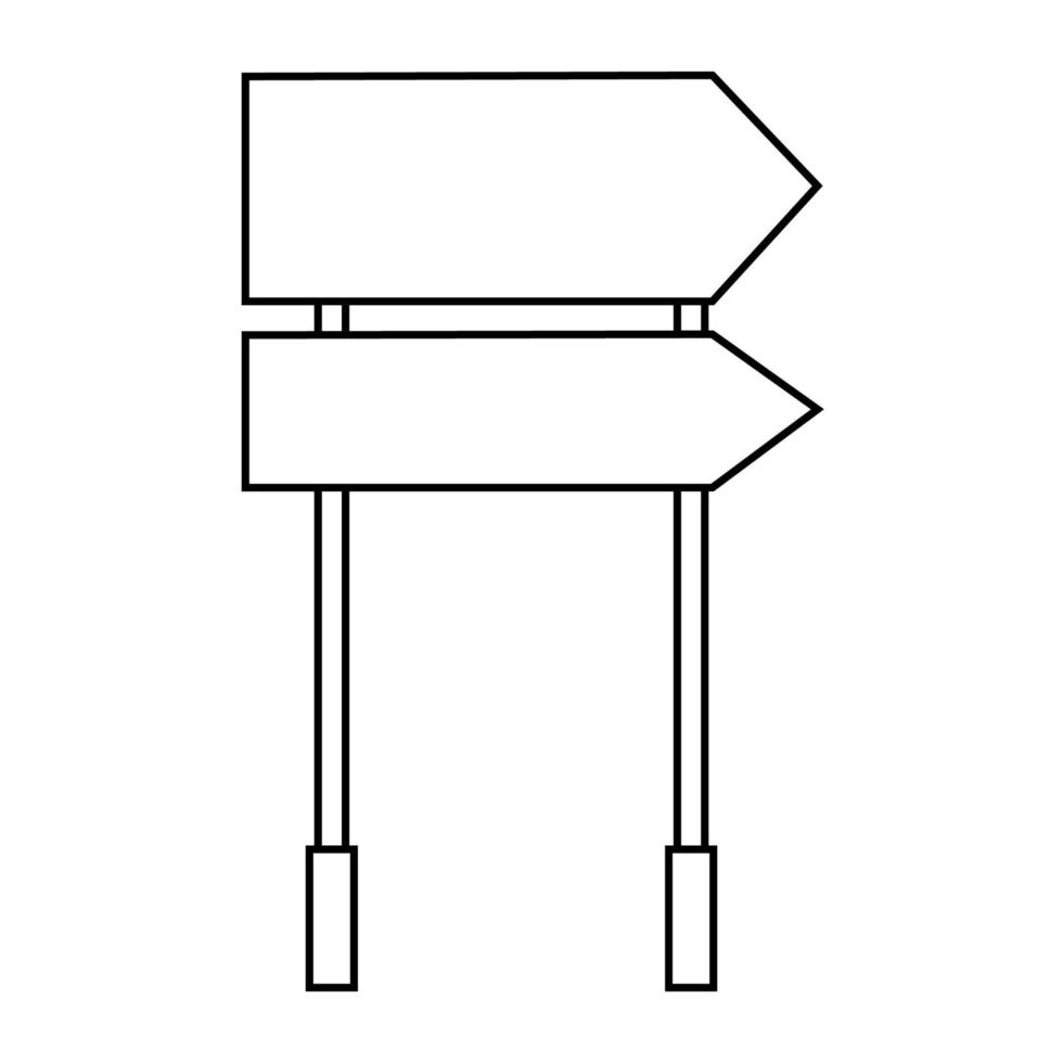 contour de l'illustration vectorielle blan de signalisation routière. isolé blanc rue information direction symbole ligne mince vecteur