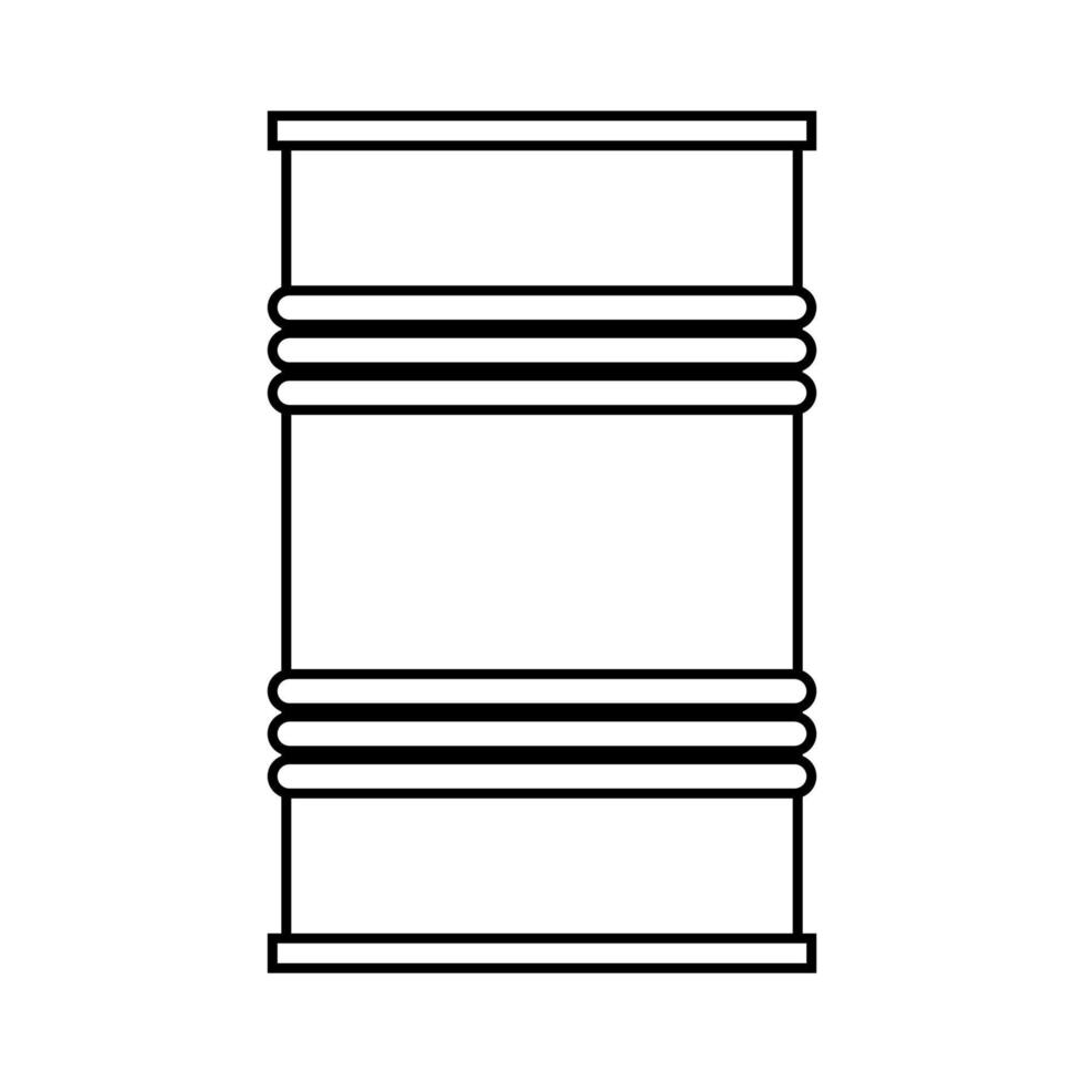 Aperçu de l'icône d'illustration vectorielle de l'essence de l'industrie du baril. réservoir de carburant ou de gaz ligne de stockage blanc isolé mince vecteur