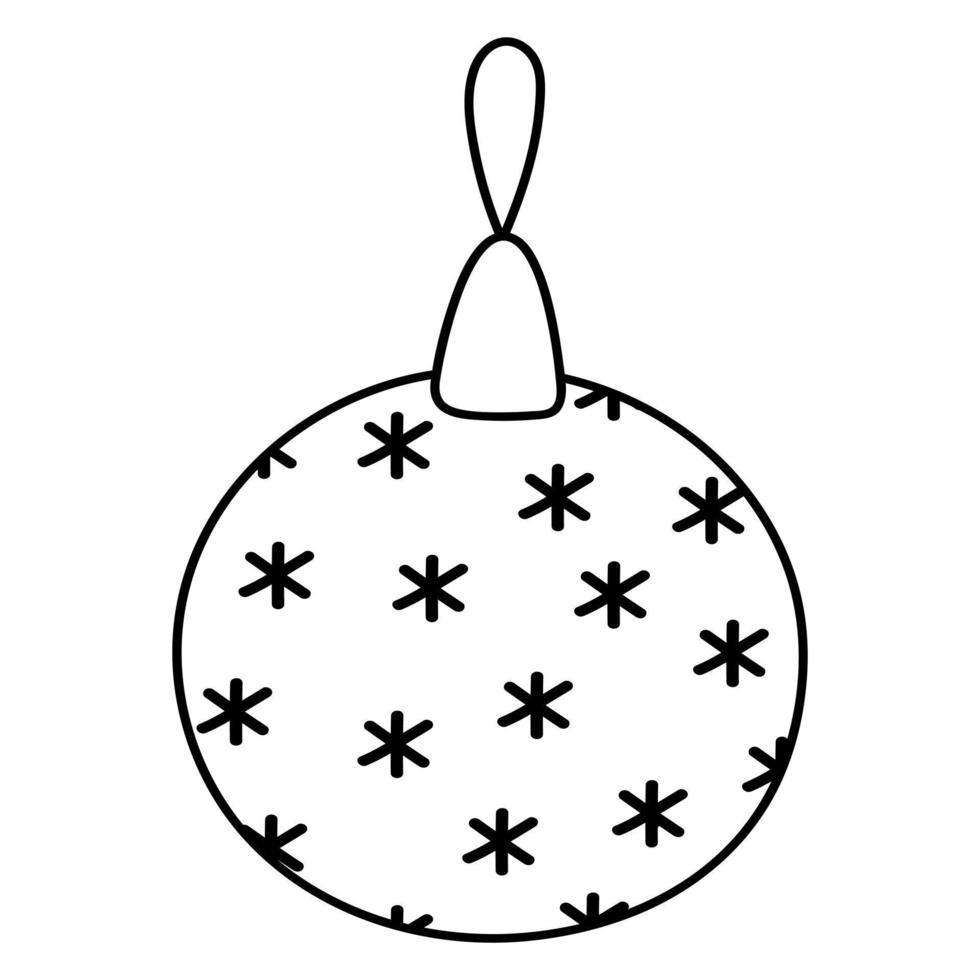 doodle jouet d'arbre de noël avec une image pour la décoration, la conception de cartes, des invitations vecteur