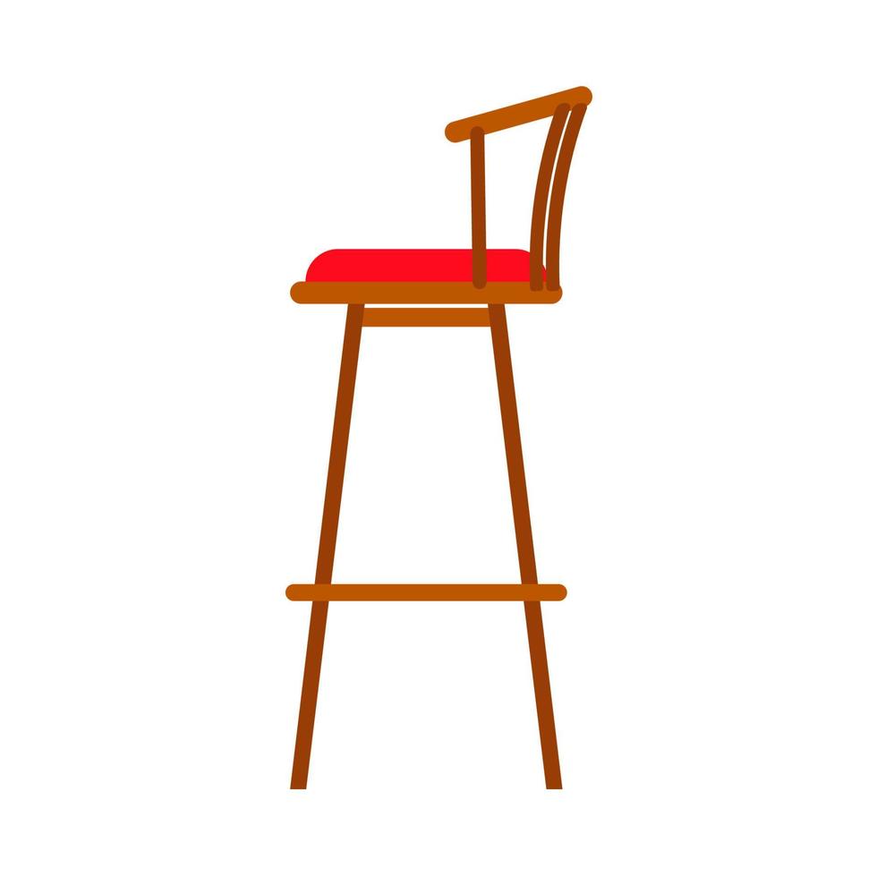 chaise cuisine vue latérale icône de vecteur d'appareil plat intérieur. Meubles de tabouret de canapé en bois d'équipement de maison. conception de la salle intérieure