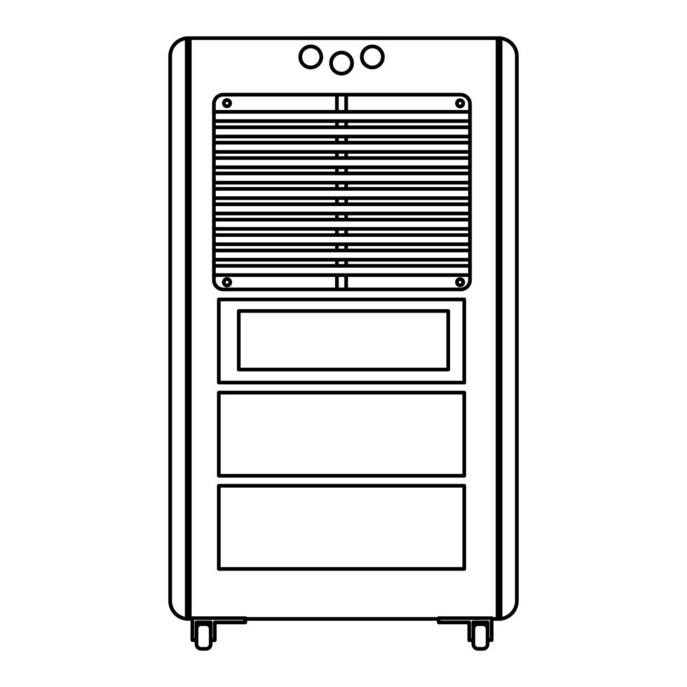 Contour d'icône de vecteur de climat de climatiseur. symbole température illustration refroidissement isolé blanc et conditionnement maison signe ligne mince