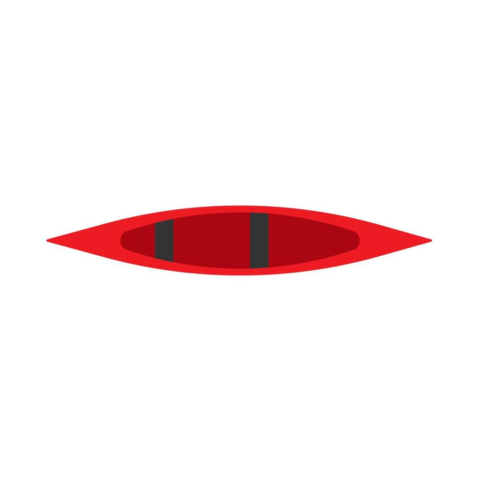 canoë rouge activité tourisme kayak vue de dessus vecteur. icône d'aventure fluviale de transport de sports extrêmes vecteur