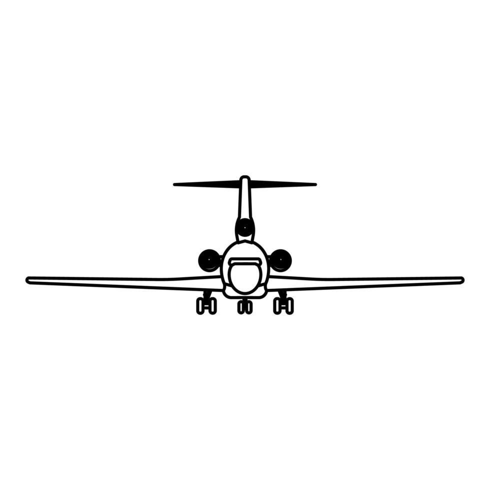 avion voyage vecteur icône illustration contour de transport. symbole d'avion et voler avion transport isolé ligne blanche mince