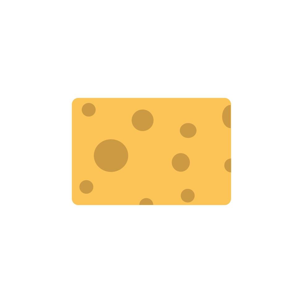 illustration vectorielle icône de conception de morceau de fromage signe de Pentecôte isolé. forme de nourriture carrée simple élément jaune. santé fromage trou parmesan tranche bonne. edam naturel bio vecteur