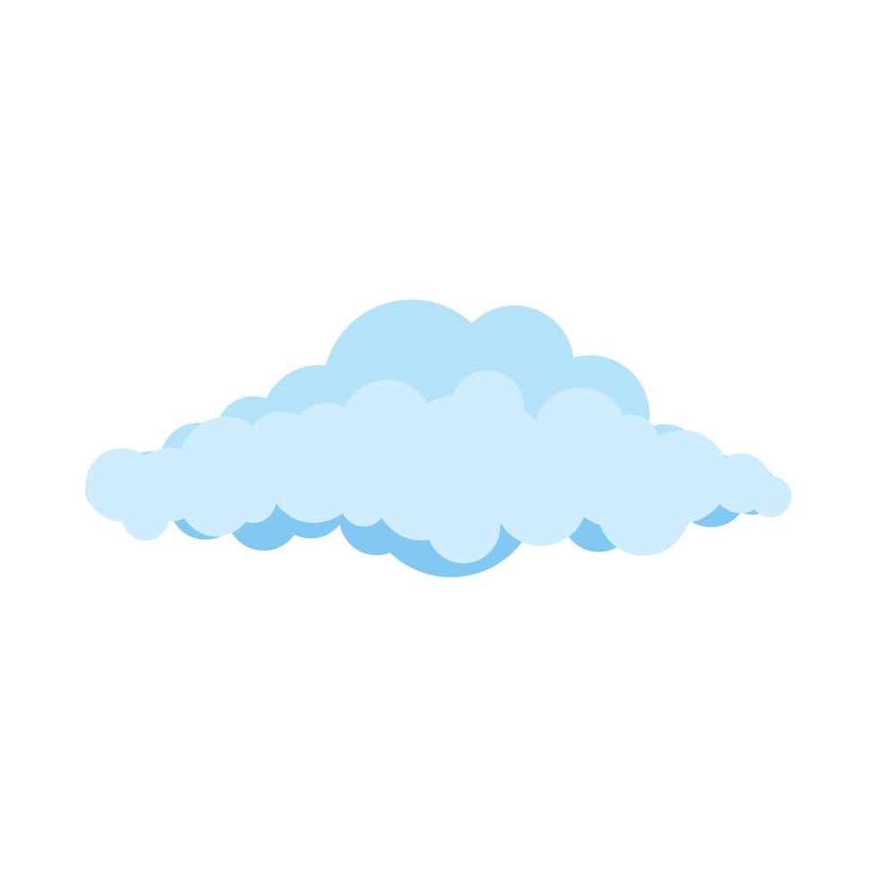 nuage icône vecteur météo illustration design bleu nature. air de dessin animé d'icône abstraite moelleux cloudscape. Nuage de symboles concept d'élément de forme d'environnement blanc isolé. courbe cumulus simplicité ciel