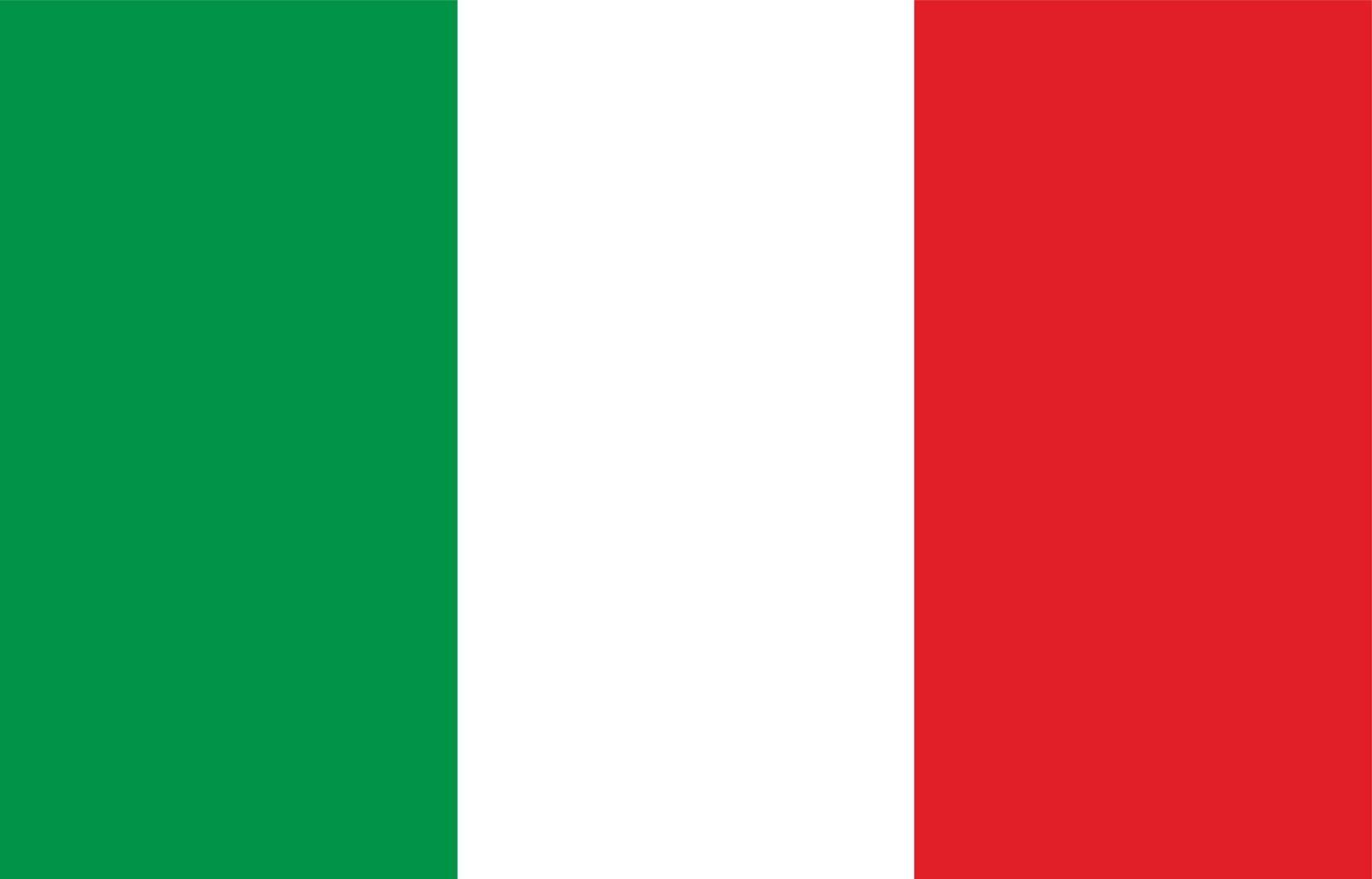 drapeau italien, couleurs officielles et proportion correctes. drapeau national italien. illustration vectorielle plane. eps 10 vecteur