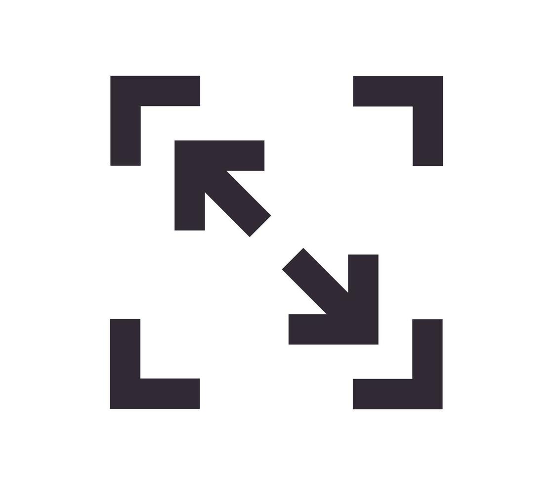 symbole de mise à l'échelle et vecteur linéaire de contour simple d'icône de flèche de dimensionnement.