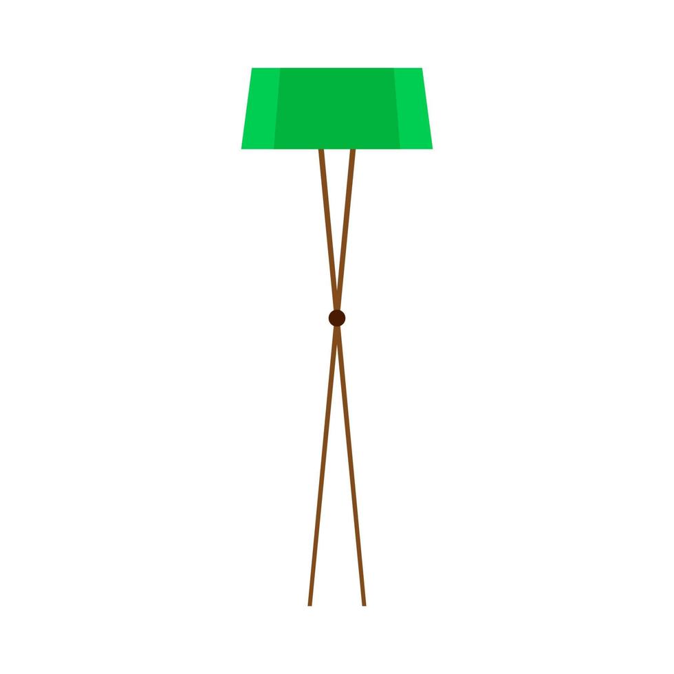 concept de lampadaire intérieur lumineux vert confortable. lumière d'icône plate vecteur tendance chambre