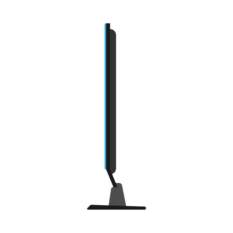 équipement de télévision plasma icône vectorielle de divertissement électronique vue latérale. intérieur de l'écran plat intelligent de la télévision vecteur