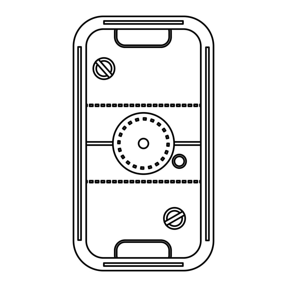 Jeu de table de hockey sur air vecteur icône illustration contour. divertissement jouer amusant fond blanc isolé et ligne de compétition de loisirs intérieurs mince