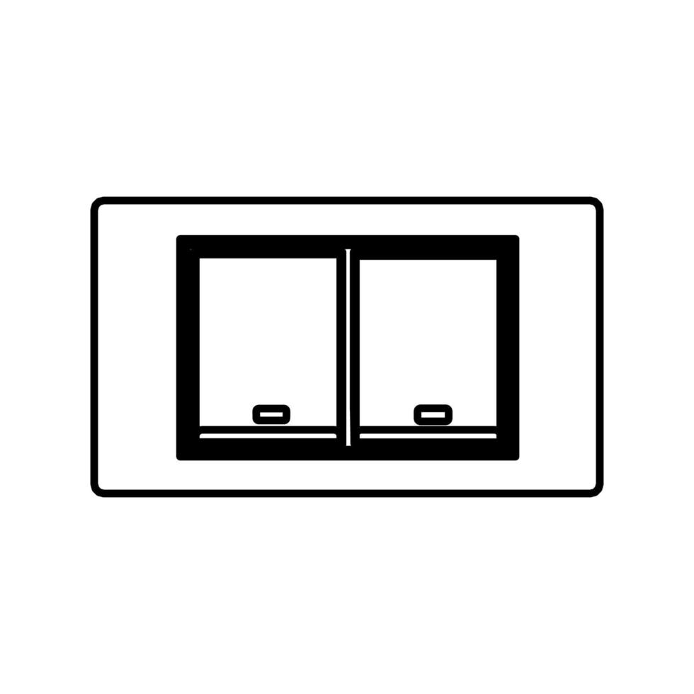 illustration vectorielle de l'interrupteur d'éclairage contour de l'icône d'alimentation hors tension. symbole d'énergie et de technologie de bouton électrique blanc isolé. ligne de commande murale et bascule d'arrêt signe d'objet de dessin animé électronique vecteur