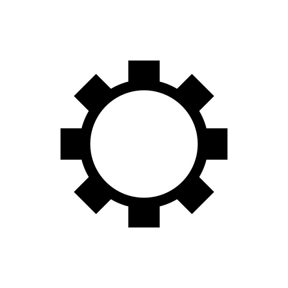 illustration de conception de vecteur de paramètres d'engrenage isolé sur fond blanc