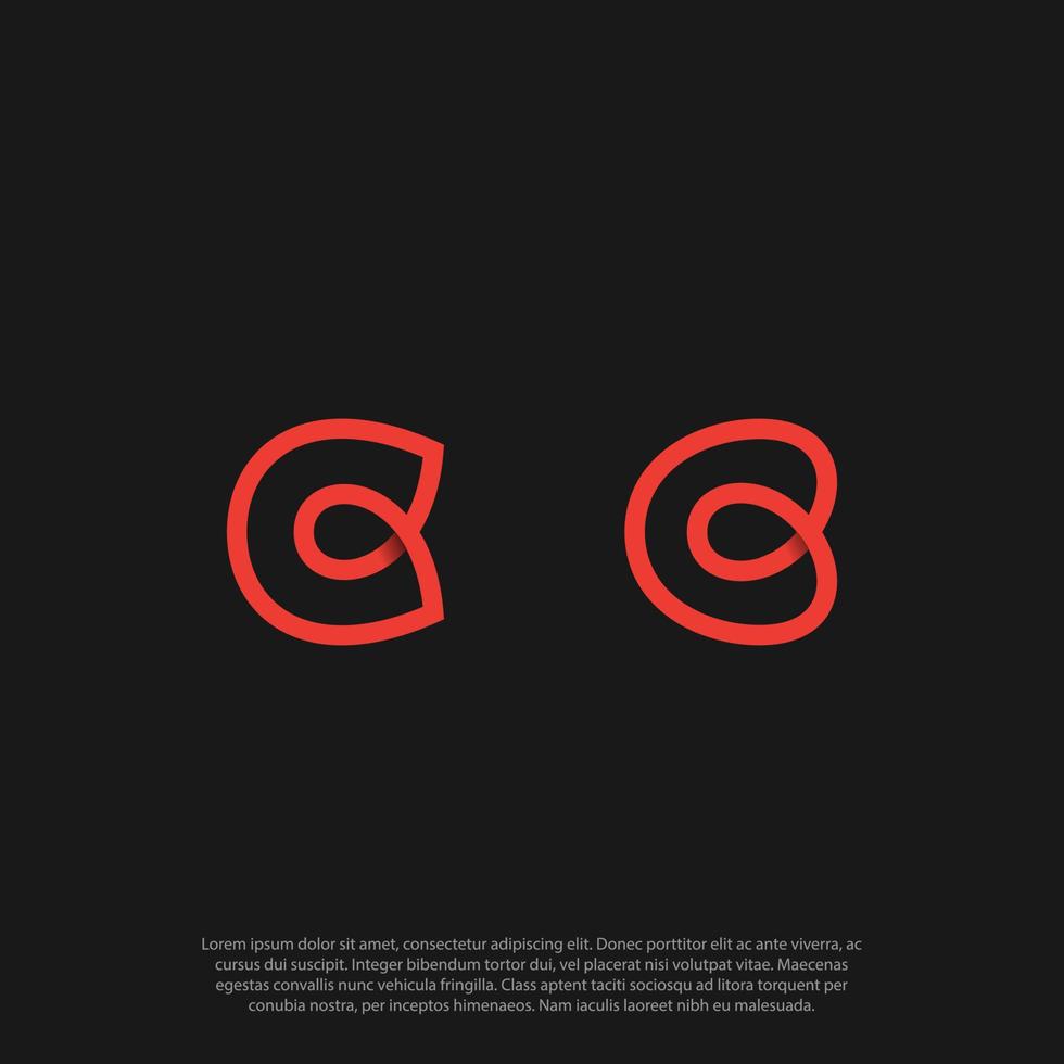 lettre c logo monogramme infini concept de forme, identité de style minimal marque initiale du logo. lignes parallèles vecteur emblème logotype pour cartes de visite initiales invitations ect.