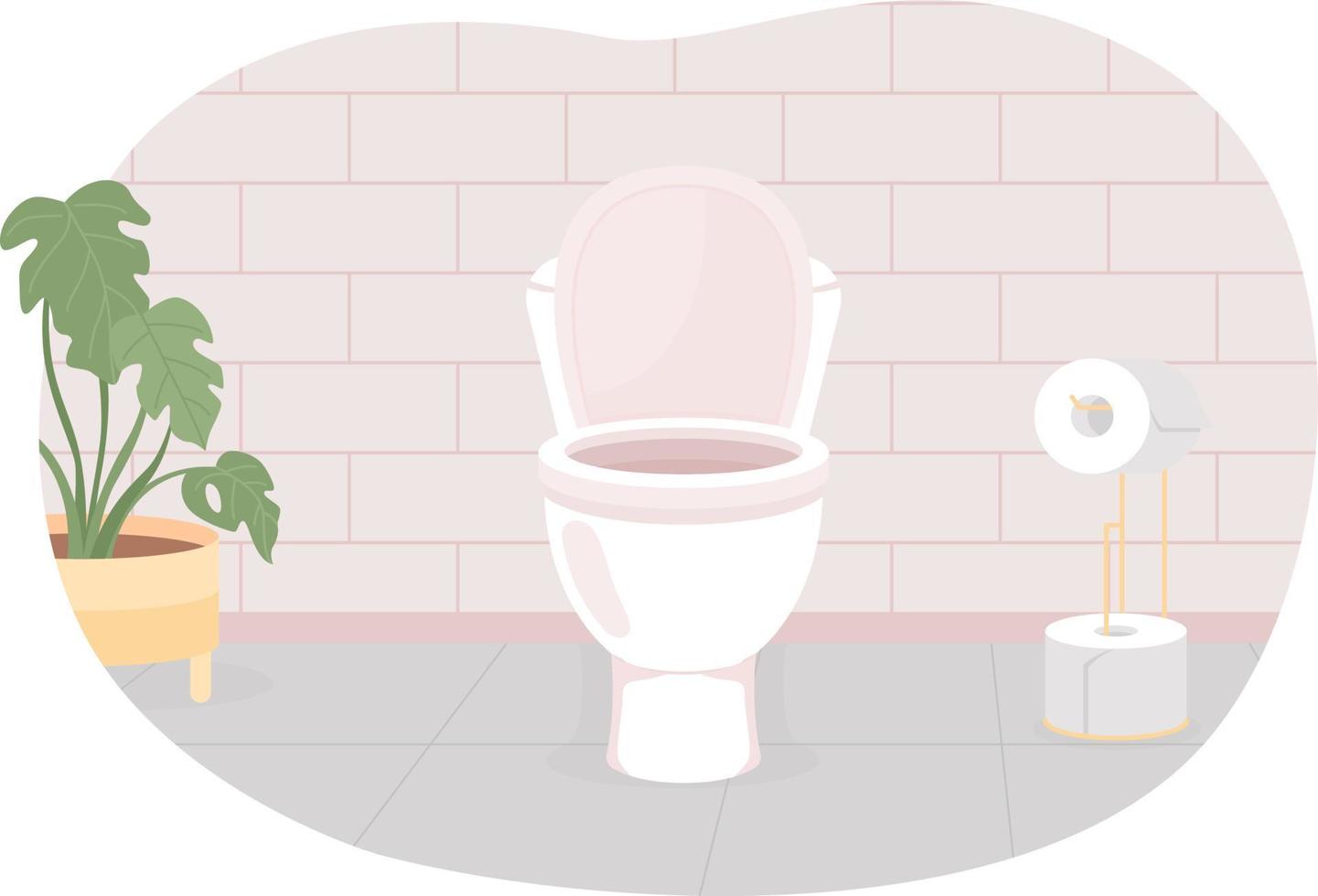 cuvette de toilette propre dans les toilettes illustration vectorielle 2d isolée vecteur