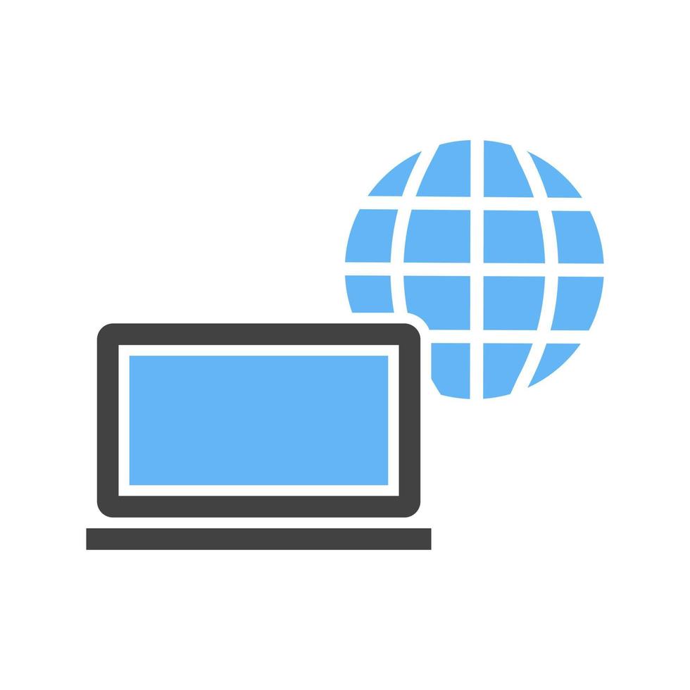 icône de glyphe internet bleu et noir vecteur