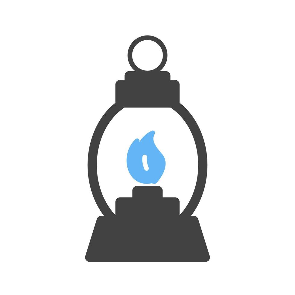 icône de glyphe bleu et noir de lampe à gaz vecteur