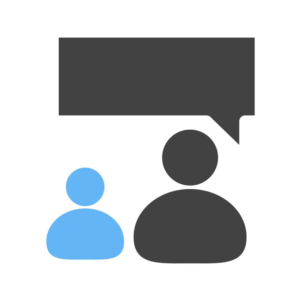 une personne parlant icône glyphe bleu et noir vecteur