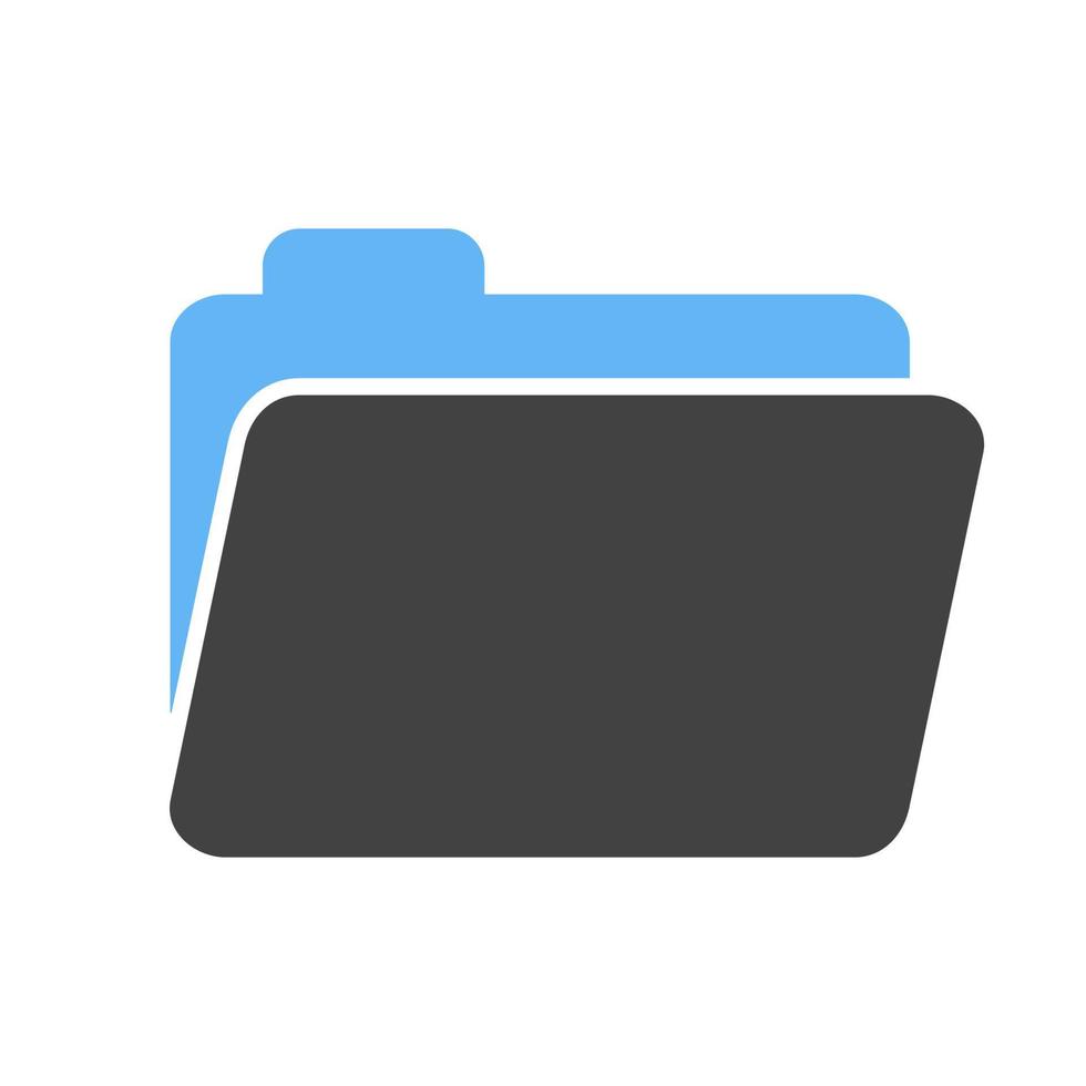 icône de dossier glyphe bleu et noir vecteur