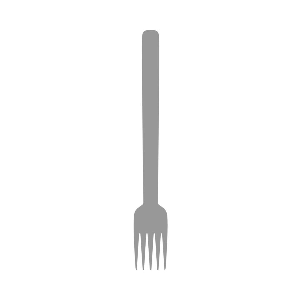 fourche équipement vaisselle outil vecteur objet icône isolé nourriture. vue de dessus de l'argenterie du restaurant