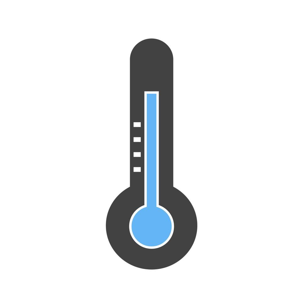 icône bleue et noire de glyphe de contrôle de température vecteur
