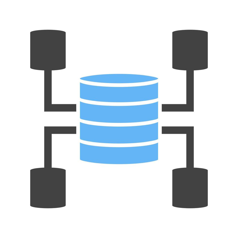 icône bleue et noire de glyphe d'entrepôt de données vecteur