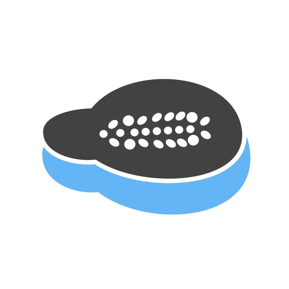 icône bleue et noire de glyphe de papaye vecteur
