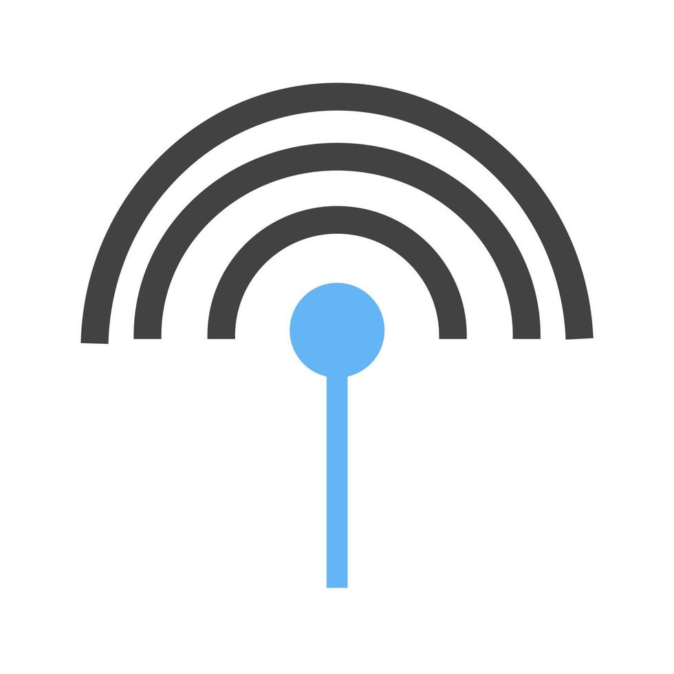 paramètres entrée antenne glyphe icône bleue et noire vecteur