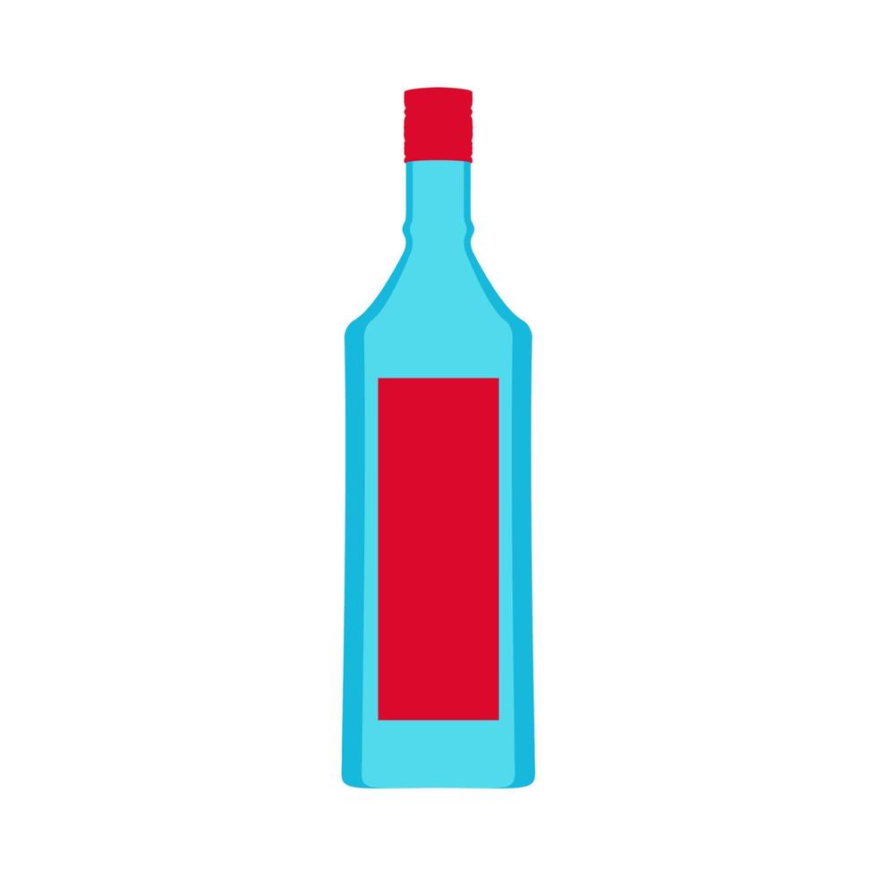 bouteille de vodka alcool boisson verre boisson vecteur icône. barre cristal clair liquide blanc isolé. spiritueux apéro dessin animé saké