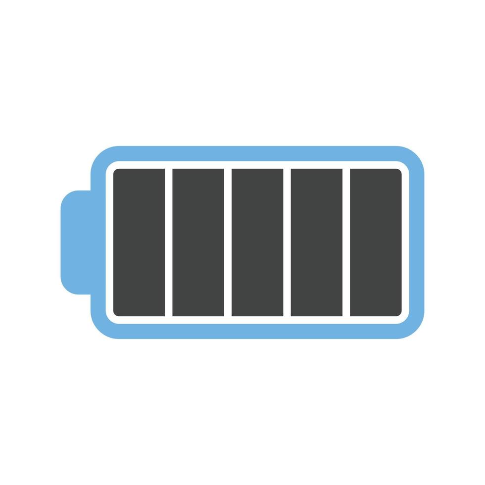 icône bleue et noire de glyphe de batterie pleine vecteur