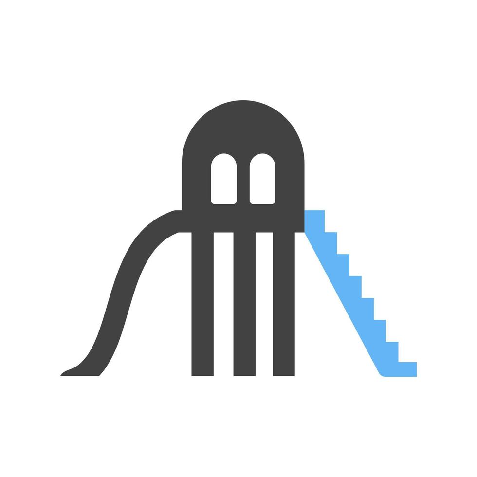 icône de glyphe de diapositive bleu et noir vecteur
