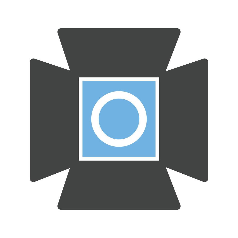 icône de glyphe de lumières bleu et noir vecteur