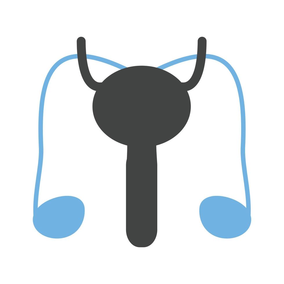 icône bleue et noire du glyphe du système reproducteur masculin vecteur