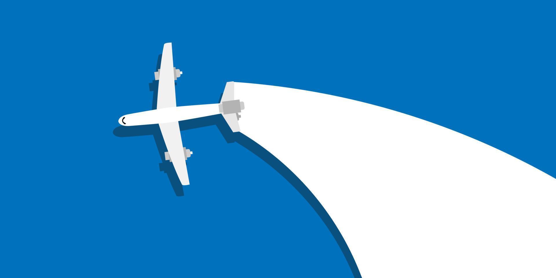 conception d'illustration de concept d'entreprise de vecteur d'avion créatif. vol voyage avion fond liberté plat. compagnie de lancement de dessin animé ciel bleu