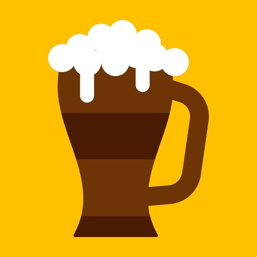 illustration de la chope de bière icône vectorielle oktoberfest. boisson alcoolisée pinte boisson vintage. tasse de festival de pub de chope en mousse vecteur
