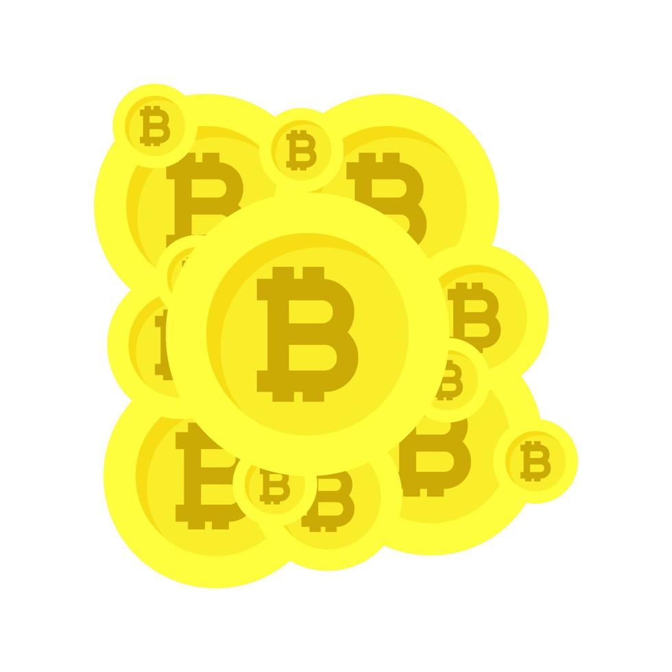 bitcoin coin finance entreprise monnaie symbole vecteur icône argent. illustration bitcoin pièce or signe marché l'internet numérique crypto-monnaie blockchain bancaire icône investissement cyber-espace trésorerie réseau
