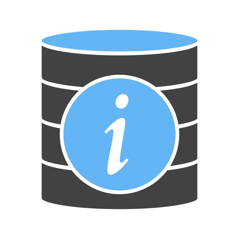 icône bleue et noire de glyphe d'information de données vecteur