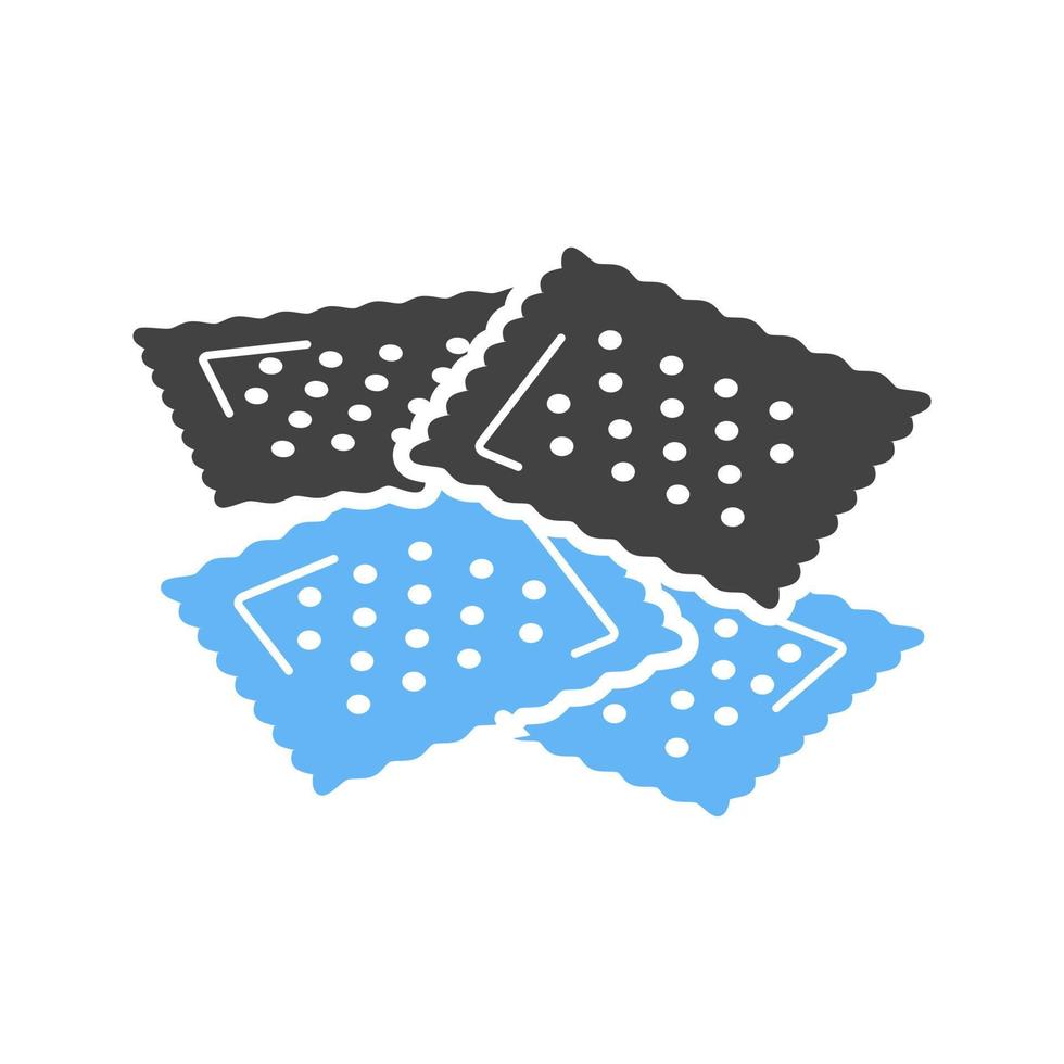icône bleue et noire de glyphe de ravioli vecteur