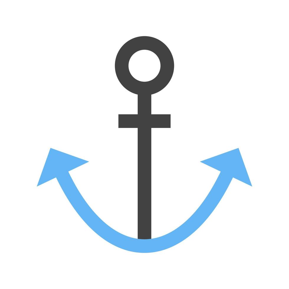 icône bleue et noire de glyphe d'ancre vecteur