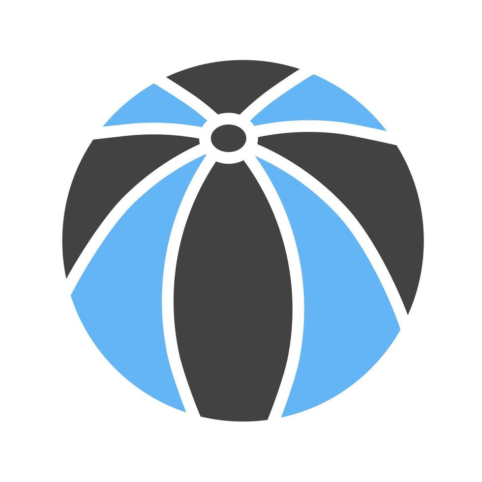 icône bleue et noire de glyphe de boule vecteur
