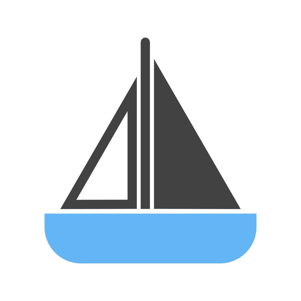 icône bleue et noire de glyphe de bateau jouet vecteur