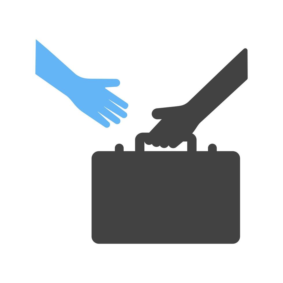 icône bleue et noire de glyphe de compétences de vente vecteur