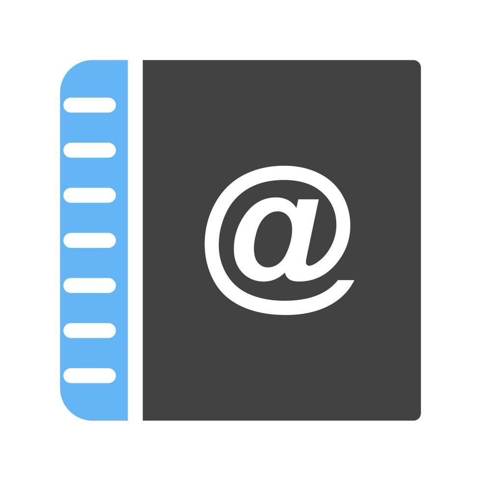 icône bleue et noire de glyphe de contact en ligne vecteur