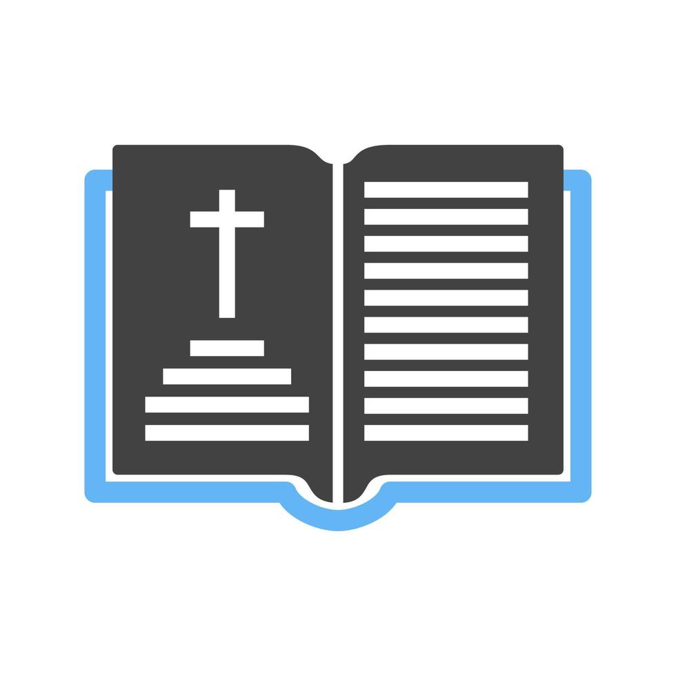 icône bleue et noire de glyphe de chapitre de livre saint vecteur